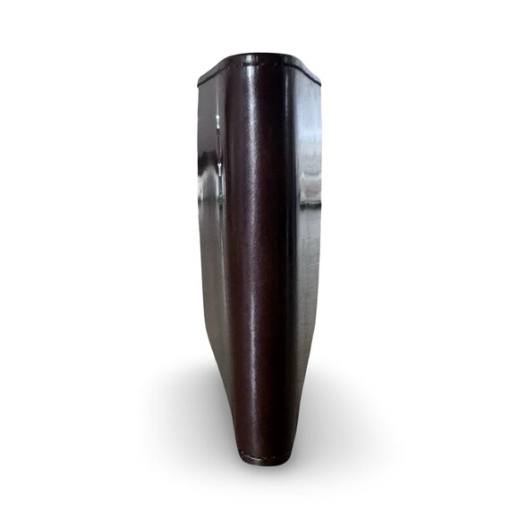 DUNHILL Bi-fold billing Club line brown mahogany green enamel leather Authentic - Picture 3 of 12